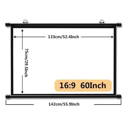 Pantalla de proyección manual 60" 16:9 HD portátil miniatura 7