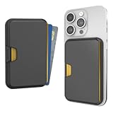 Smartish MagSafe Wallet - Side Hustle - Vegan Leather Slim Detachable Magnetic Card Holder Qi2 Certified iPhone MagSafe Wallet for Apple iPhone 17/16/15/14/13/12 Models - Black Tie Affair