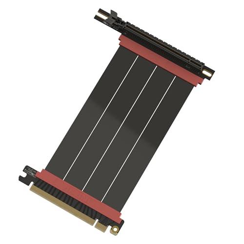 Image of LINKUP - AVA5 PCIE 5.0 Riser Cable (Open Box) | RTX5090 RX9070 GPU Ready | x16 128GB /s Speed | Compatible with PCIe 4.0 & WRX80 /WRX90E | Right Angle, Black 15cm (Total Length 19cm)