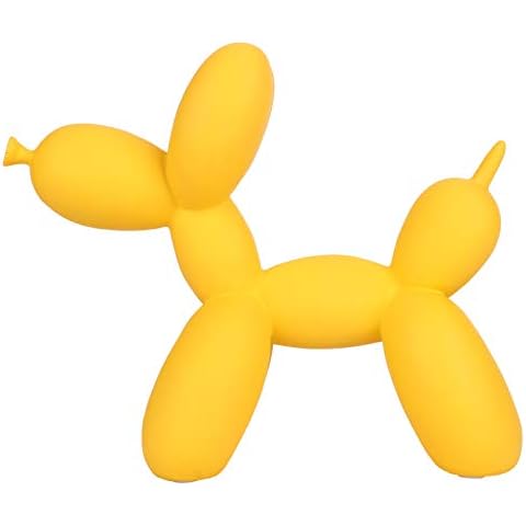 Nofaner Balloon Dog Sculpture, Balloon Dog Ornament Resin Creativity Figurines Desktop Decoration for Home Bedroom Living Room Office Decor (yellow) Cover