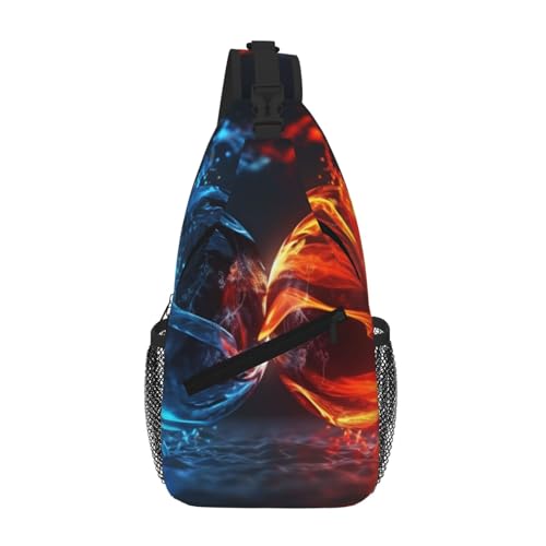 Ice And Fire Balls Printed Cross Chest Bag Diagonally Chest Messenger Bag - Main Image