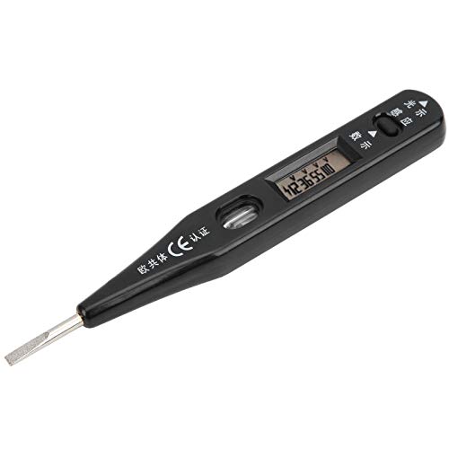 Haofy Probador de Voltaje Lápiz de Prueba de Pantalla Digital Precisa para Electricistas con Diseño de Clamp/Holder para el Trabajo, Detector Eléctrico AC 12-250 V/DC 6-36 V para Uso Doméstico