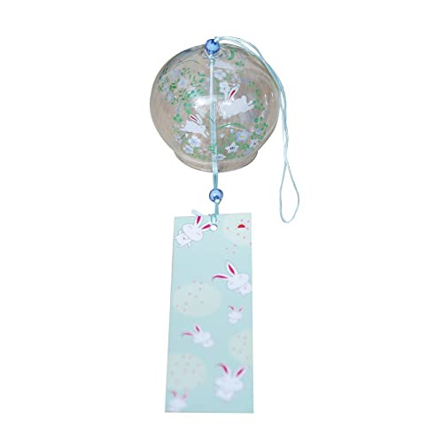 Acever Japanese Furin Wind Chimes Glass Suncather Craft Jumping Rabbits #TOP1