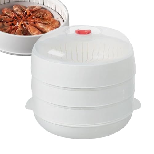 Vaporizador de microondas con tapa y bandeja, vaporizador de patatas para microondas, cuenco de calefacción para patatas, carne, maíz, albóndigas, tocino, comidas, cocinar alimentos