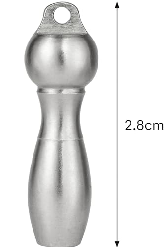 eberin – 2,8 cm Pokal Kegelpin aus Edelstahl – Miniaturkegel Trophäe mit Öse – Taschenkegel Award – Metallkegel Mini Kegel Pin Bowling