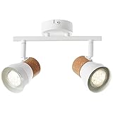 Convient aux lampes LED BRILLIANT lampe Moka spot tube 2 ampoules blanc mat/marron  2x PAR51, GU10, 10W, adapté aux lampes à réflecteur (non incluses)  Échelle A ++ à E  Têtes pivotantes