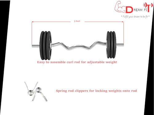 Dream FIt 30Kg Home Gym Set with Rubber Plates, Black - Image 5