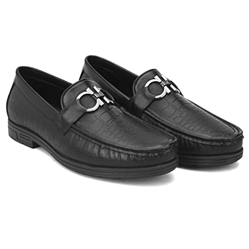 Image of San Frissco Men's Lightweight Horsebit Loafer Lightweight Woven Moccasins Formal, Casual Driving Shoes for Men /Synthetic Leather /Cushioned Footbed Designed for All Seasons