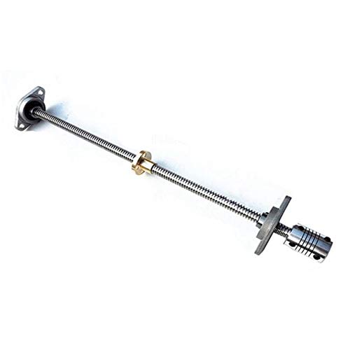 Lysee 3D Printer Parts & Accessories - 5Pc 30cm T8 Lead Screw Rod with Nut + Bearing Block + Coupler 8mm x 300mm CNC Tool - (Color: as Show)