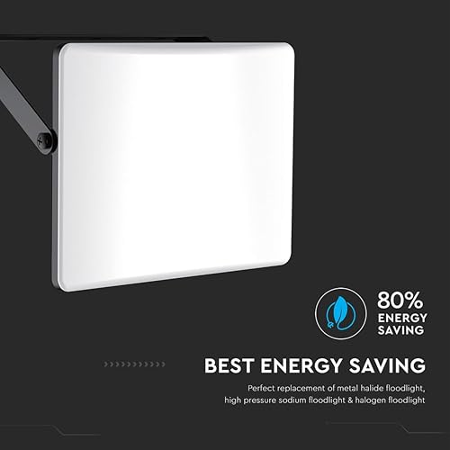 V-TAC Faro Led Da Esterno 30W - [Chip Samsung + Tecnologia Rle + Innovativa Copertura In Policarbonato] - Alta Luminosità: 3000 Lumen - IP65 - Faretto Led Per Casa, Garage, Magazzino - Luce Cct 3 In 1 - 6