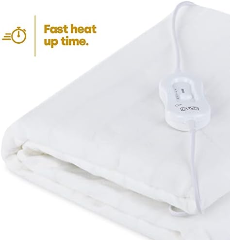 LIVIVO ® Electric Under Blanket  Soft and Comfortable Heated Sheet with 3 Heat Settings  Secures to Bed with Ties - Machine Washable with Detachable Control  Overheat Protection (King(165x137CM))