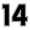 2 Stuks Creativiteit Auto Sticker Nummer 14 Digitale 14 Grappige Auto Motorfiets Decoratie Decal Waterdicht Zonwering Vinyl 20 Cm * 17.5 Cm Auto Stickers