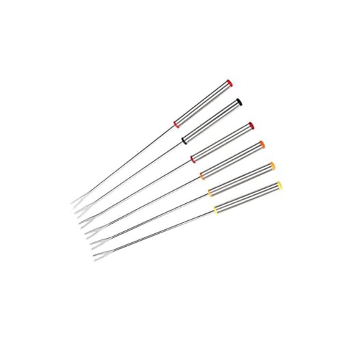KOCKSHION 6 Pièces Fourchettes À Fondue En Acier Inoxydable Avec Poignée Résistante À La Chaleur Pour Fondue Fromage Et Guimauves Rôties Accessoires Cuisine Pour Soirées