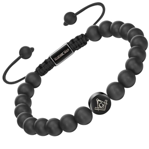 MasonicMan Mens Masonic Bracelet Freemasonry Gift Mason Logo