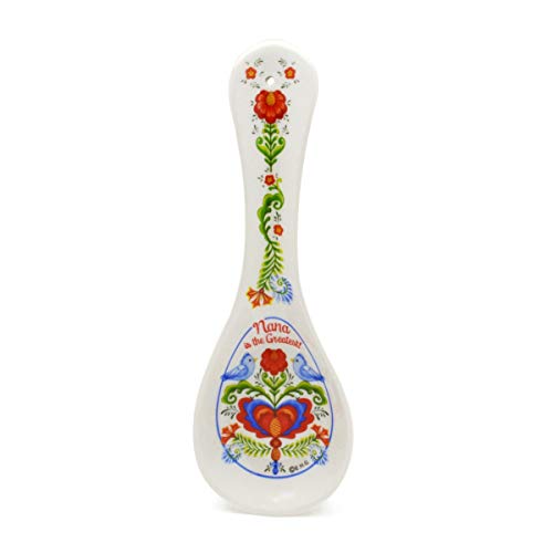 Decorative Ceramic Kitchen Spoon Rest by E.H.G | Birds Artwork 