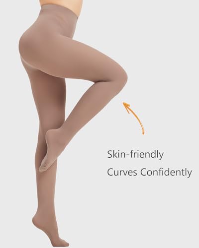 Image of DUCMODA Womens 80 Denier Opaque Tights, Women's Soft Solid Color Footed Pantyhose, High Waist Stocking with 30+ Colors