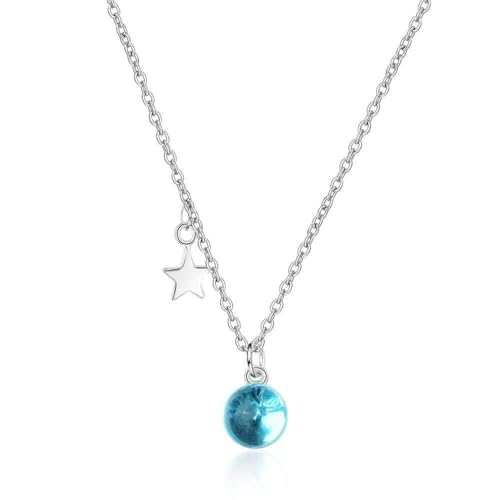 Collier étoile planète bleu cristal parfait pour illuminer vos tenues