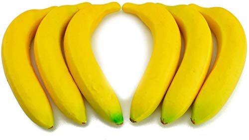 JEDFORE 6Pcs Fake Banana Simulation Artificial Lifelike Fake Fruit for Christmas Festival Home House Kitchen Wedding Party Photography Decoration