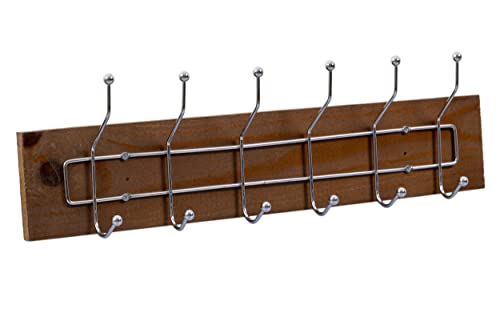 Porte-manteau mural vintage Rustique en papier avec 12 crochets (noyer) Cover