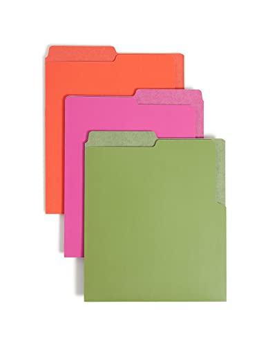 Smead Organized Up Heavyweight Vertical File Folders, Dual Tabs, Letter Size, Bright Tones, 6 Per Pack (75406) #TOP12