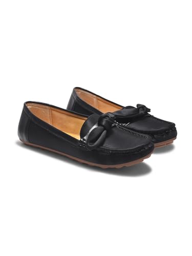 Image of JM LOOKS Women's Loafers with Bow Detail | Stylish Slip-On Flats for Daily Comfort and Stylish