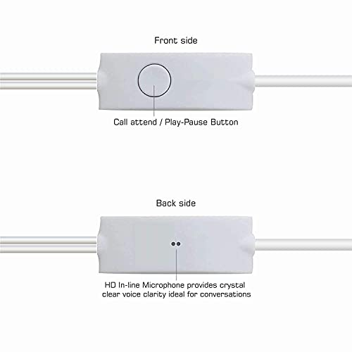Image of Compatible Wired Earphones with Mic | 3.5mm Jack | Pure Bass Sound | One Button Control | Comfortable in-Ear Fit | Works with Android & iOS Devices