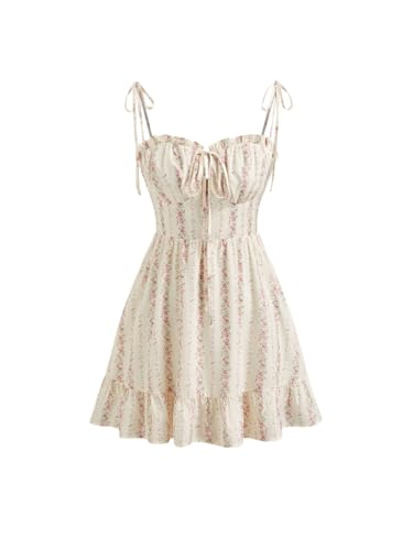 Image of CIDER Floral Dress for Women Summer Mini Sundresses Spaghetti Strap Cute Vacation Dresses Boho Casual Outfits