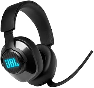 JBL Quantum 400 Wired Over-Ear Gaming Headset with Microphone and RGB, Multi-Platform Compatible, in Black