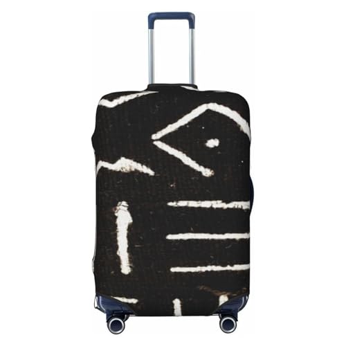 Contemporary African Mud Cloth Print Luggage Cover, Protective Washable Suitcase Cover - Travel High Elastic Fibers Suitcase Protector Fits Medium