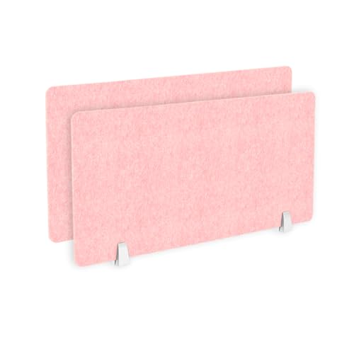 Image of Timber Acoustics Acoustic Desk Divider | Reduce Noise And Visual Distractions | Privacy Panels For Office - Classroom Soundproofing | Table Mounted (16 inch x 24 inch) (Pink, Set of 2)