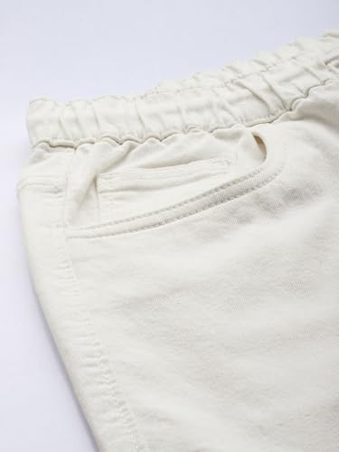 Image of The Indian Garage Co Men Regular Fit Solid Mid-Rise Stretchable Denim Cargo Joggers