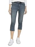 TOM TAILOR Señoras Kate Slim Capri Jeans 1024918, 10125 - Random Bleached Blue Denim, 27