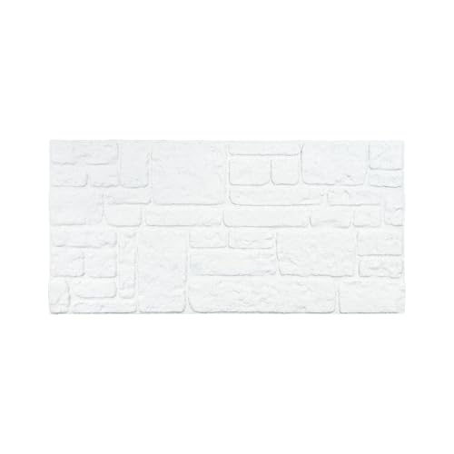 IZODEKOR Paneles de pared 3D con aspecto de piedra natural para pintar, 1 unidad, revestimiento de poliestireno para cocina, salón, dormitorio, balcón y terraza