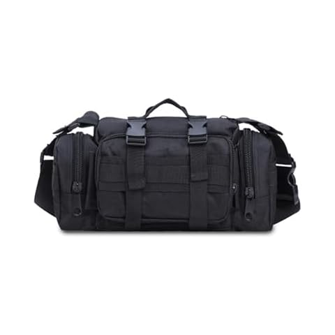 Ogetok Tactical Fanny Pack Military Waist Bag Pack, Utility Bumbag Hip Belt with Adjustable Strap for Men Women, Tactical Crossbody Sling bag Messenger Shoulder Handbag for Outdoor Hiking, Black Cover