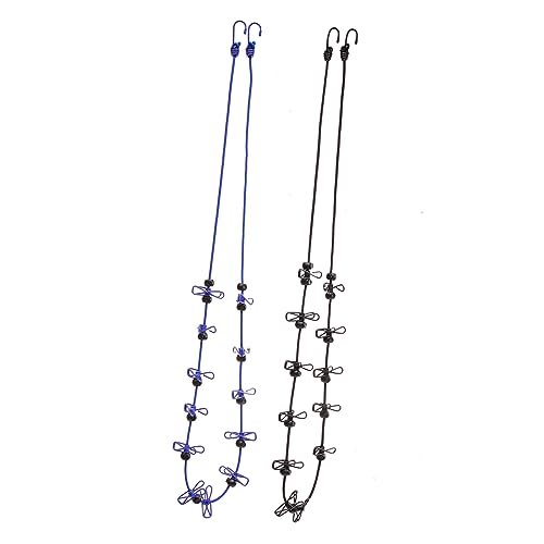 Cabilock 2Pcs Windproof Portable Clotheslines Outdoor Drying Rope for Camping Travel Home Use Lightweight and Clothes Hanging