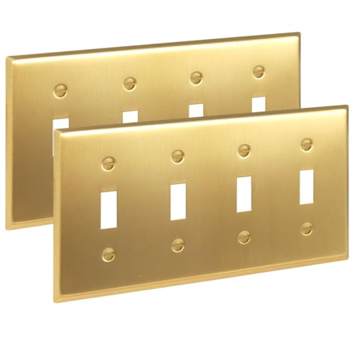 Interruptor de luz placa de pared metálica de 4 bandas cubierta dúplex dorada Rio Salto 2