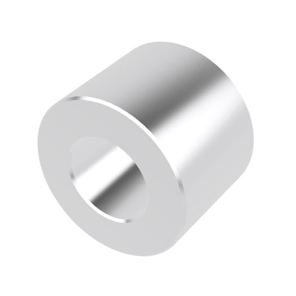Aluminum Spacer 1/2" OD x 1/4" ID x 3/8" Long-Round Spacer Unthreaded Standoff Bushing Plain Finish, Fits Screws Bolts 1/4" or M6 by Metal Spacers Online (25 Pack)