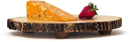 Lipper International Acacia Tree Bark Footed Server For Cheese, Crackers, And Hors D'oeuvres, Large #TOP3
