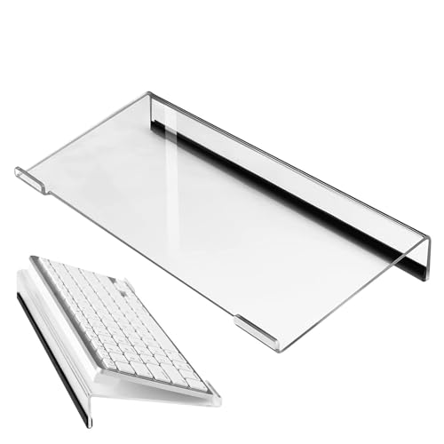 Soporte para teclado de ordenador, soporte de pantalla transparente, teclado de PC con teclado inclinado, bandeja de teclado ergonómico para una fácil entrada, para escritorio o casa