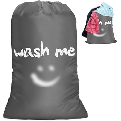 Gray Smiling Foldable Laundry Bag Cover