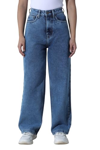 Hubberholme Women Blue Cotton Relaxed Fit High-Rise Jeans Deal