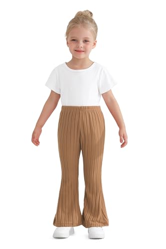 Image of Toddler Baby Girls Fall Bell Bottoms Pants Ruffle Flare Pants Soft Fleece Trousers for Children's