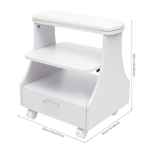 Carro para Spa de Pies con Ruedas y Reposapiés Blanco miniatura 2