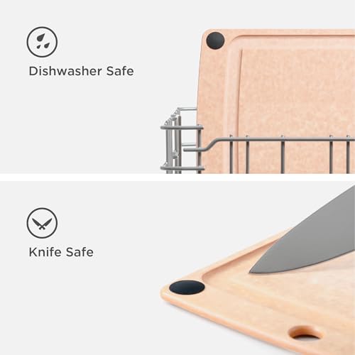 Image of Epicurean All-In-One Cutting Board with Non-Slip Feet and Juice Groove, 10 inch x 7 inch, Natural /Black