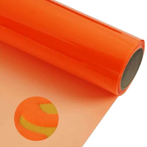 Image of RENLITONG 3D Puff HTV Matte Heat Transfer Vinyl Roll 12 inch x 7ft Iron on for Heat Press T Shirt for All Cutter Machine Heat Vinyl Design (7ft,3D Puff Orange)