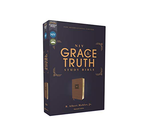 Niv, the Grace and Truth Study Bible (Trustworthy and Practical Insights), Leathersoft, Brown, Red L
