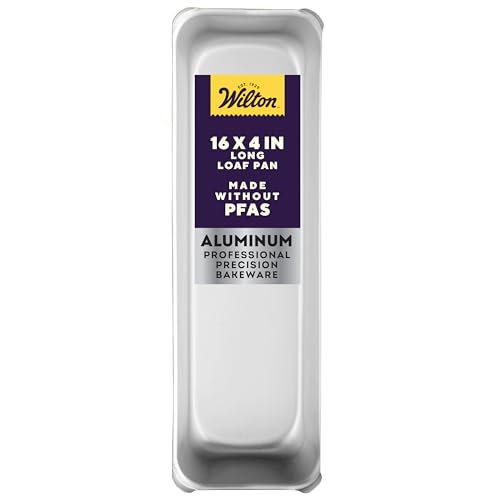 Wilton Long 16 X 4 In Aluminum Loaf Pan, Oversized Bakeware For Pound Cakes & More, Durable, Even Heating, Rust-Resistant, Professional Quality, Packaging May Vary