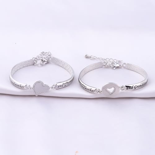 Image of BEKECH Grandma Granddaughter Gifts The Love Between A Grandmother and Granddaughter Is Forever Bracelet Matching Bracelet