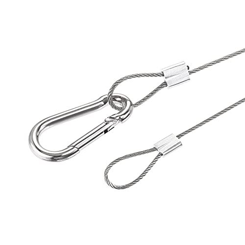Image of uxcell Picture Hanging Wire Kit, 4Set 0.5M Loop and Hook Hanging Wire for Home Picture Art Gallery Picture Display Kit, Load 66 Lbs