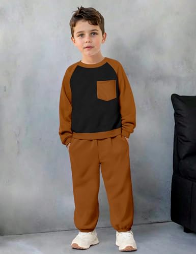 Baby Boy Clothes Contrast Color Long Sleeve Sweatshirt Toddler Boy Clothes and Side Pocket Casual Pants Fall Outfits3